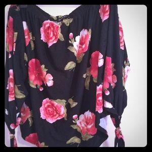 Black and floral blouse